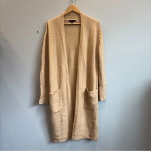Banana Republic Medium Duster Cardigan CamelTan Open Front wool mohair fluffy